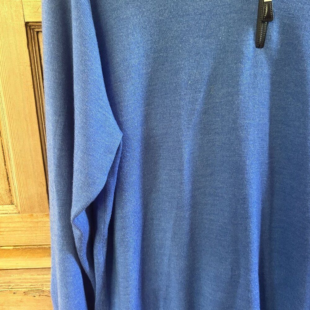 Peter Millar XL Sweater Men’s Blue 1/4 Zip Pullover Long Sleeve Merino Wool Silk - Picture 10 of 11
